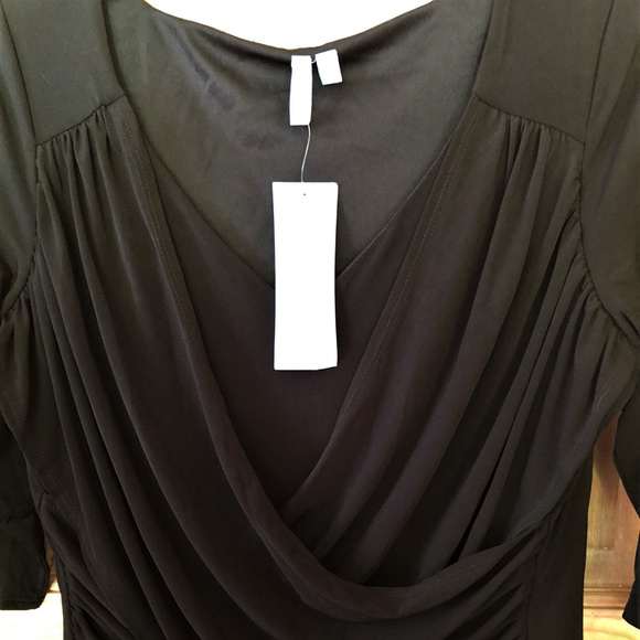 B-Slim Dresses & Skirts - Black B-Slim Ruched Pleated Top Jersey Dress 2X